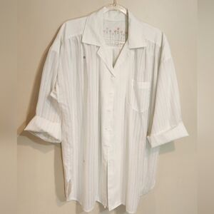 Vtg Handmade White Embroidered Women's Top